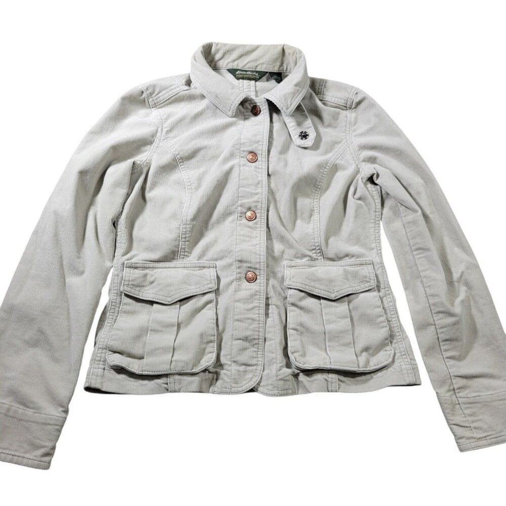 Eddie Bauer Corduroy Jacket Women’s Small Beige Button Up Collared